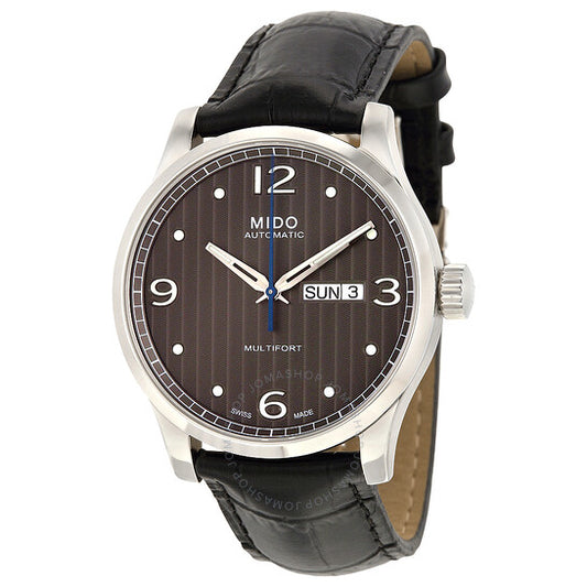Mido, Multifort Automatic Black Dial Black Leather Men's Watch
