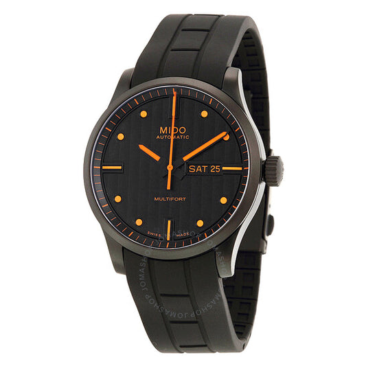 Mido, Multifort Automatic Black Dial Black Rubber Men's Watch
