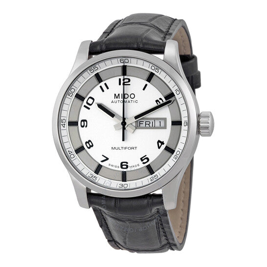 Mido, Multifort Automatic White Dial Leather Men's Watch