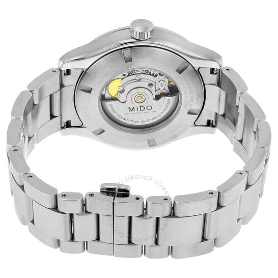 ساعة ميدو مولتي فورت أوتوماتيكية للرجال بمينا فضي