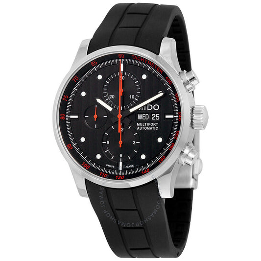 Mido, Multifort Chronograph Automatic Black Dial Black Rubber Men's Watch M005.614.17.051.09