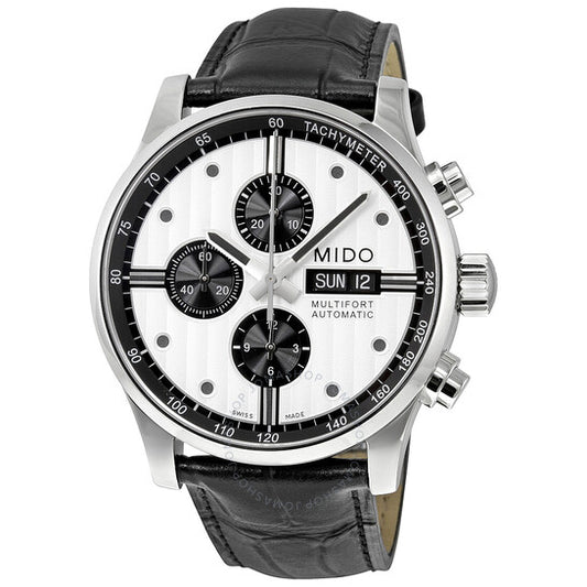 Mido, Multifort Chronograph Automatic Silver Dial Black Leather Men's Watch M005.614.16.031.01