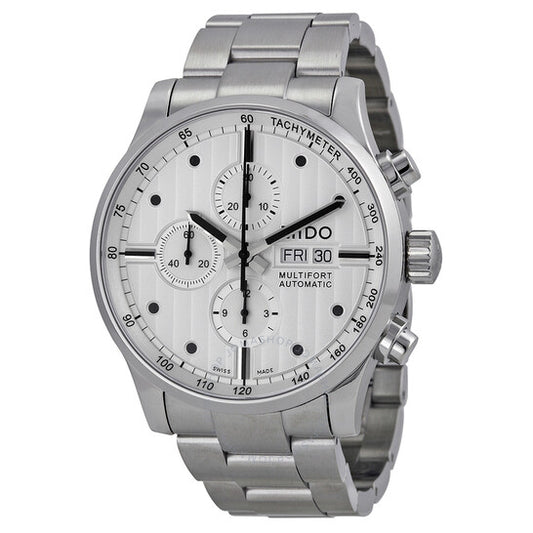 Mido, Multifort Chronograph Silver Dial Stainless Steel Men's Watch