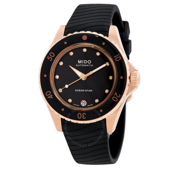 Mido, Ocean Star Automatic Diamond Black Dial Ladies Watch