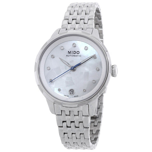 Mido, Rainflower Automatic Diamond White Mother of Pearl Dial Ladies Watch