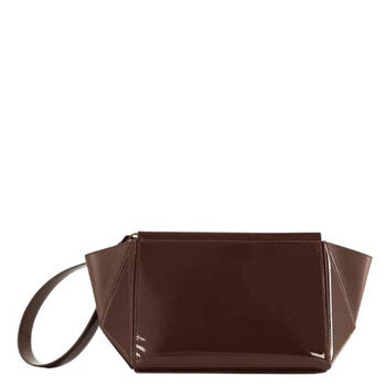 Patent Brown Medium Triangle Pouch
