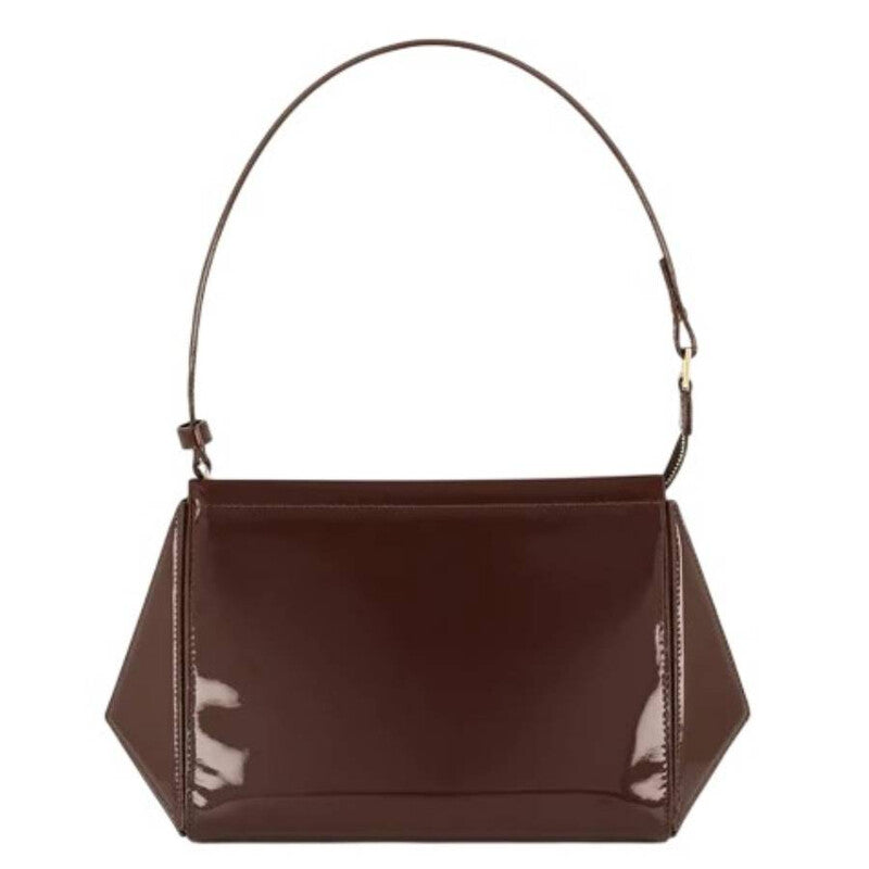 Patent Brown Medium Triangle Pouch