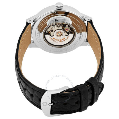 ساعة مون بلان بوهيم أوتوماتيكية للسيدات بمينا أبيض ماسي