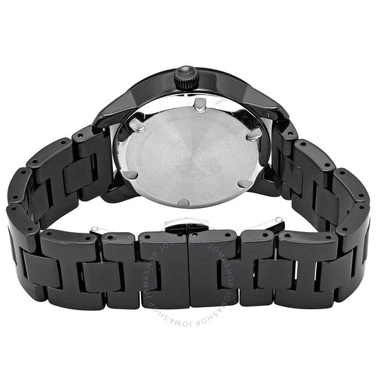 ساعة موفادو النسائية الجريئة المصنوعة من السيراميك والكوارتز بمينا سوداء