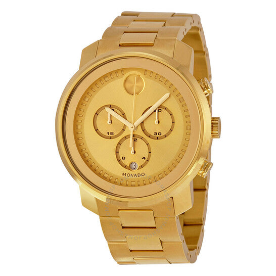 Movado, Bold Champagne Dial Yellow Gold Ion-plated Men's Watch