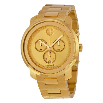 Movado, Bold Champagne Dial Yellow Gold Ion-plated Men's Watch