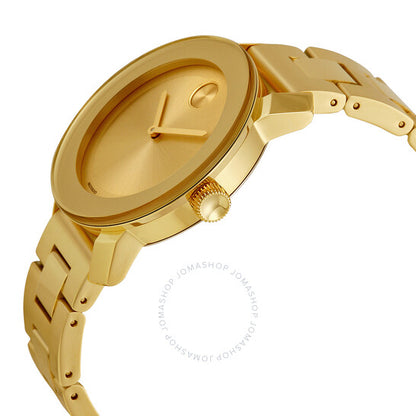 Movado, Bold Champagne Dial Yellow Gold Ion-pated Ladies Watch