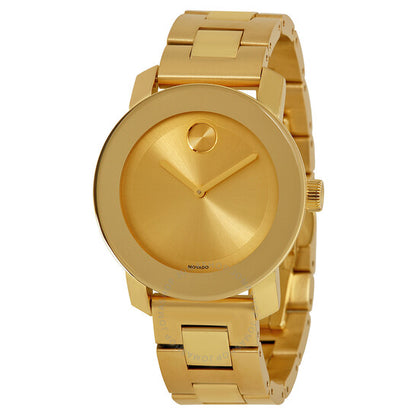 Movado, Bold Champagne Dial Yellow Gold Ion-pated Ladies Watch