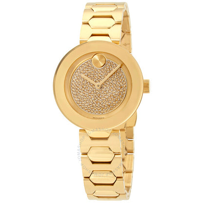 ساعة موفادو النسائية الجريئة بمينا كريستال مرصع