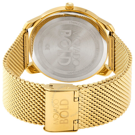 Movado, Bold Quartz Gold Dial Yellow Gold Ion-plated Men's Watch