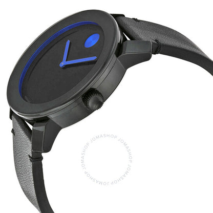 Movado, Bold Quartz Black Dial Black Leather Men's Watch