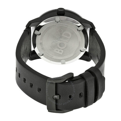 Movado, Bold Quartz Black Dial Black Leather Men's Watch