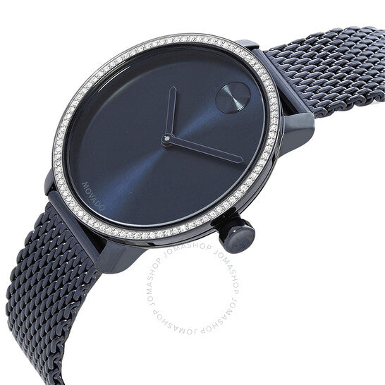 ساعة موفادو النسائية الجريئة كوارتز بمينا زرقاء