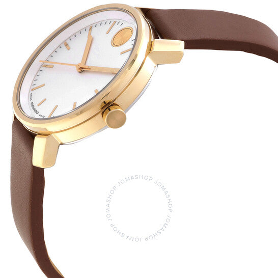 ساعة موفادو النسائية الجريئة كوارتز بمينا بيضاء