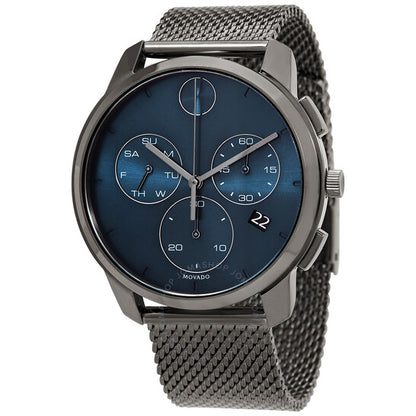 ساعة موفادو BOLD Thin Chronograph Quartz للرجال بمينا أزرق
