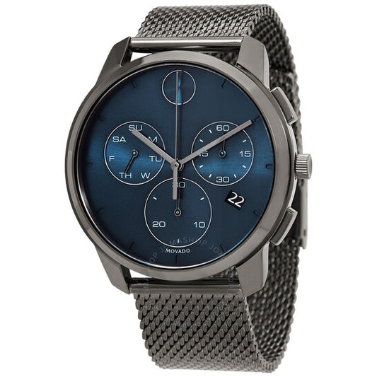 ساعة موفادو BOLD Thin Chronograph Quartz للرجال بمينا أزرق