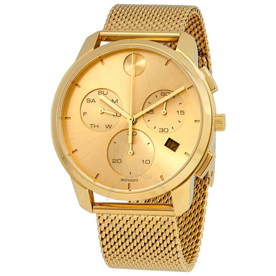 Movado, Bold Thin Chronograph Quartz Gold Dial Men's Watch