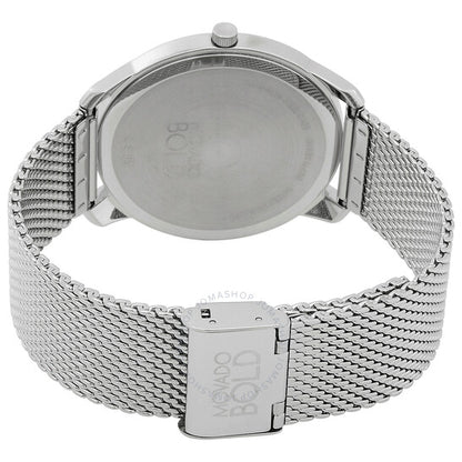 ساعة موفادو للرجال، بولد رفيعة، كوارتز، مينا فضية