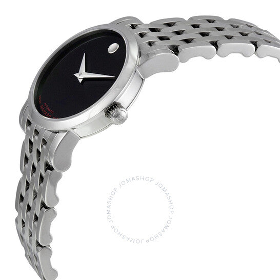 Movado, Red Label Black Dial Stainless Steel Ladies Watch