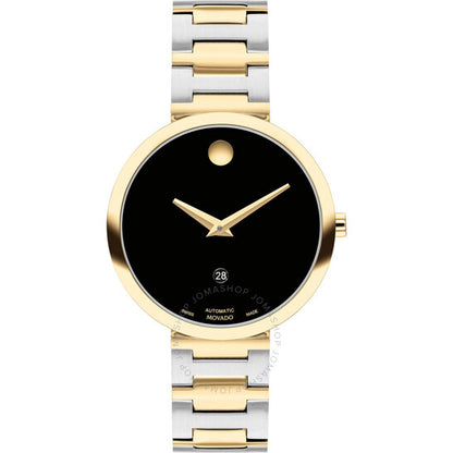 Movado, Museum Classic Automatic Black Dial Two-Tone Ladies Watch