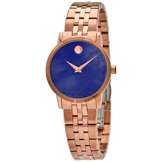 Movado, Museum Quartz Blue Mother of Pearl Dial Ladies Watch