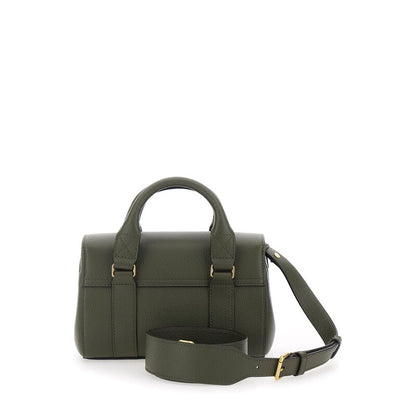 Bayswater Mini Green Handbag With Twist Lock In Hammered Leather Woman