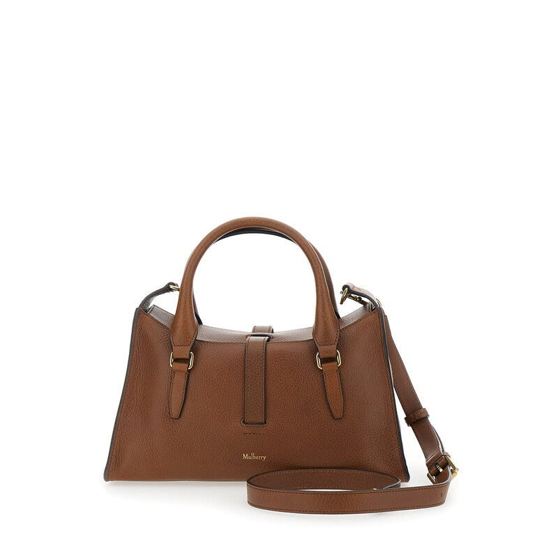 Roxanne Brown Small Handbag With Adjustable And Removable Shoulder Strap And Two Front Pockets In Leather Woman