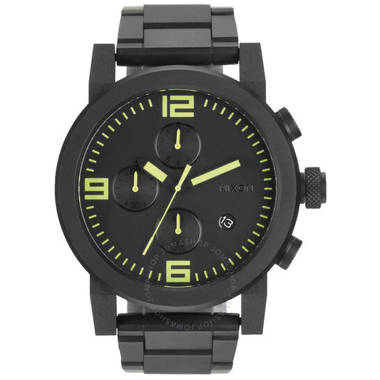 ساعة نيكسون ذا رايد إس إس كرونوغراف كوارتز للرجال بمينا أسود