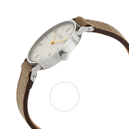 ساعة نوموس تانجنتي النسائية ذات الميناء الأبيض