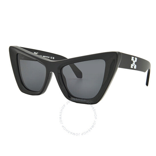 نظارة شمسية نسائية من إدوارد، باللون الرمادي الداكن، بتصميم عين القطة، باللون الأبيض العاجي