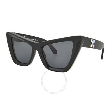 نظارة شمسية نسائية من إدوارد، باللون الرمادي الداكن، بتصميم عين القطة، باللون الأبيض العاجي