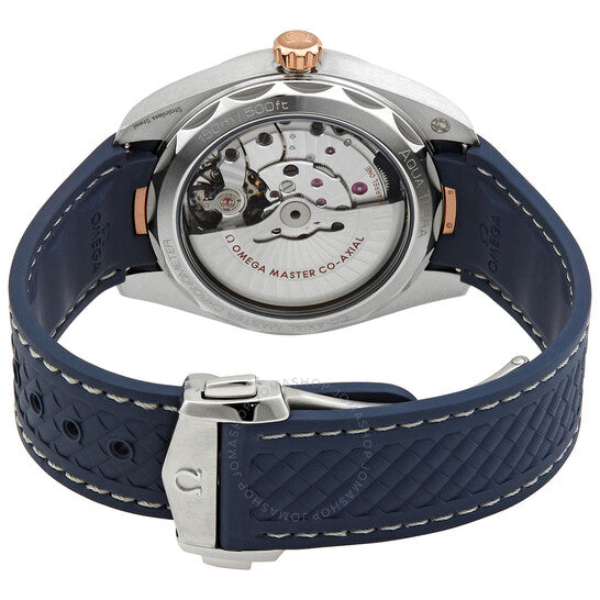 ساعة أوميغا أكوا تيرا أوتوماتيكية للرجال بمينا أزرق