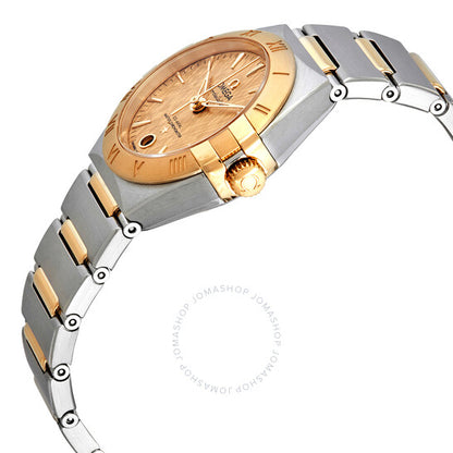 ساعة أوميغا كونستليشن أوتوماتيكية للسيدات بمينا شامبانيا