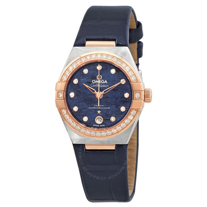 Omega, Constellation Automatic Chronometer Diamond Blue Dial Ladies Watch