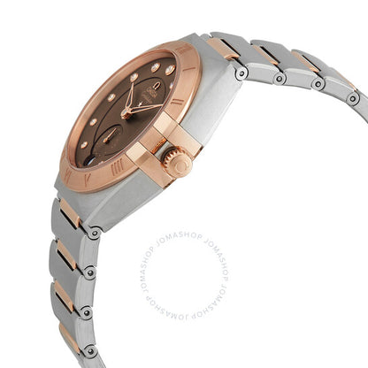 Omega, Constellation Automatic Chronometer Diamond Brown Dial Ladies Watch