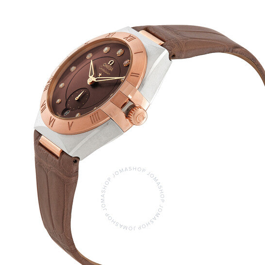 Omega, Constellation Automatic Chronometer Diamond Brown Dial Ladies Watch