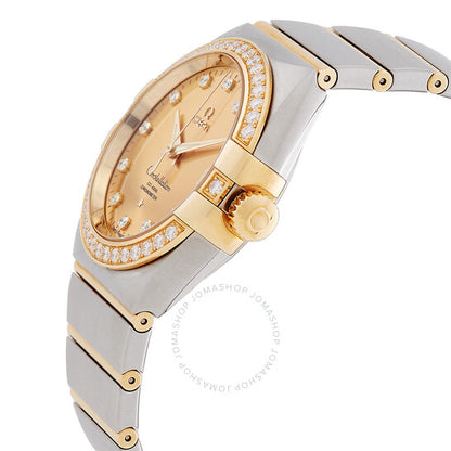 Omega, Constellation Automatic Chronometer Diamond Champagne Dial Ladies Watch