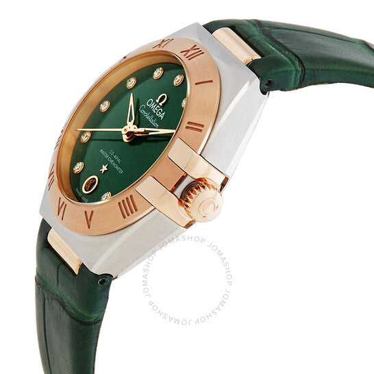 Omega, Constellation Automatic Chronometer Diamond Green Dial Ladies Watch