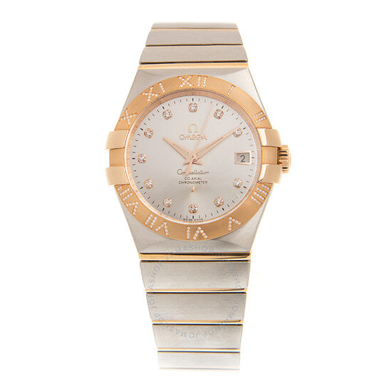 Omega, Constellation Automatic Chronometer Diamond Silver Dial Ladies Watch