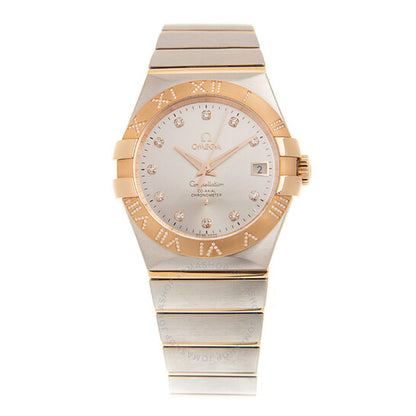 Omega, Constellation Automatic Chronometer Diamond Silver Dial Ladies Watch