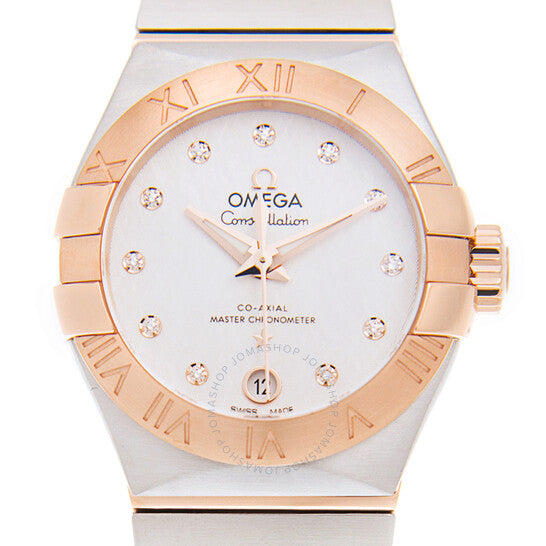 Omega, Constellation Automatic Chronometer Diamond Silver Dial Ladies Watch