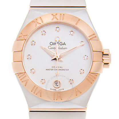 Omega, Constellation Automatic Chronometer Diamond Silver Dial Ladies Watch