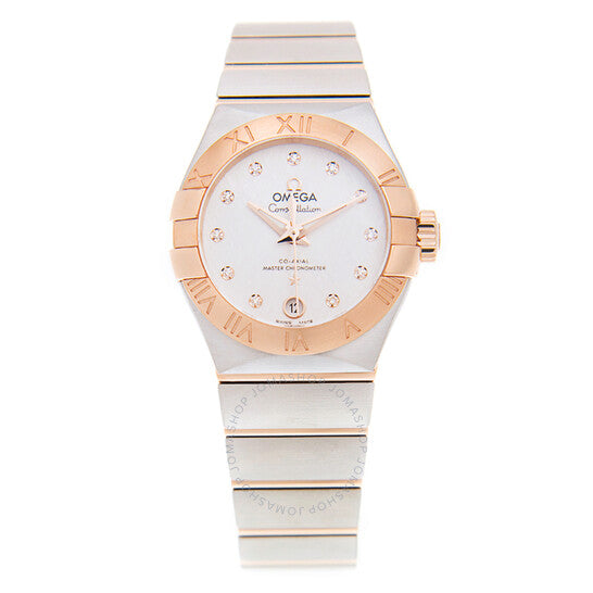 Omega, Constellation Automatic Chronometer Diamond Silver Dial Ladies Watch