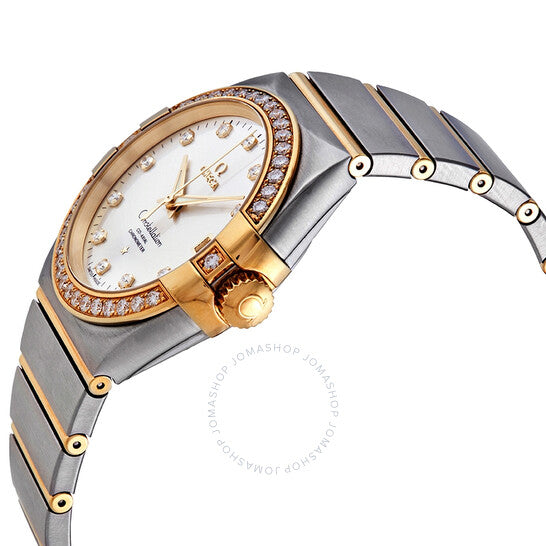 Omega, Constellation Automatic Chronometer Diamond White Dial Ladies Watch