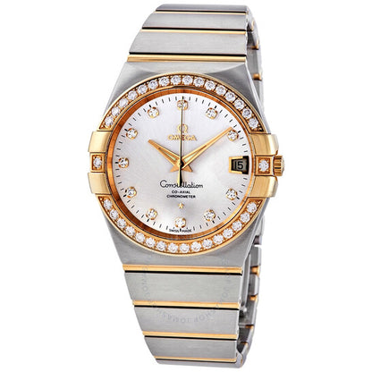 Omega, Constellation Automatic Chronometer Diamond White Dial Ladies Watch